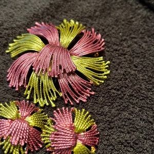 vintage Monet brooch and earrings set